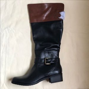 Brown and Black Leather Riding Boots